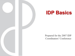 IDP Basics - Barry D. Yatt, AIA, CSI, CDT