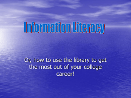 Information Literacy - McDowell Technical Community College