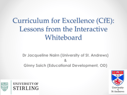 Curriculum for Excellence (CfE): Lessons from the