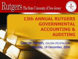 Pension Fund Audit - Rutgers University