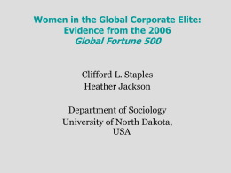 Women in the Global Corporate Elite: Evidence from the