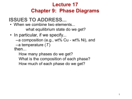Lecture 17 Chapter 9: Phase Diagrams