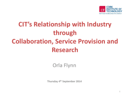 CIT’s Relationship with Industry through