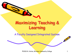 Maximizing Teaching & Learning for the Short Course