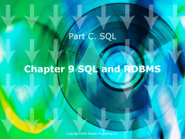 Chapter 9 SQL and RDBMS