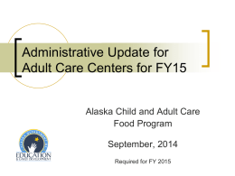 Administrative Update - Alaska Department of Education