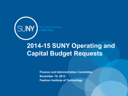 2014-15 Operating and Capital Budget Request 11-13