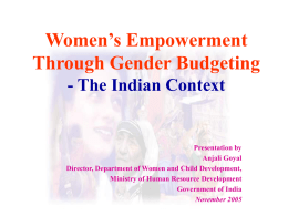 Women’s Empowerment Through Gender Budgeting