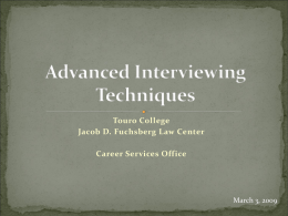 CSO's Advanced Interviewing Techniques