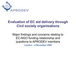 Evaluation of EC aid delivery through Civil society