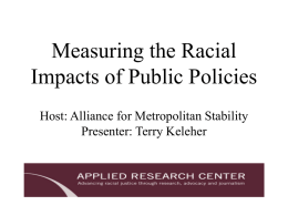 Structural Racism - Alliance for Metropolitan Stability