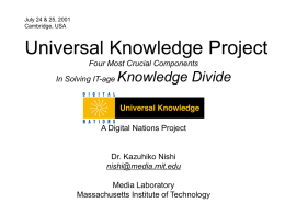 Universal Knowledge - MIT Media Lab: Digital Nations