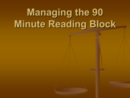 Managing the 90 Minute Reading Block