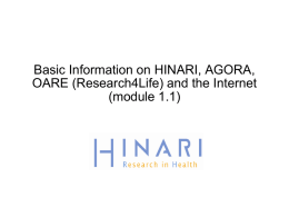 HINARI Initiative Workshop - World Health Organization