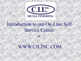 Introduction to our On-Line Self Help Center