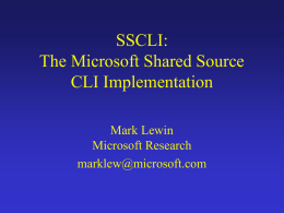 Microsoft Shared Source CLI