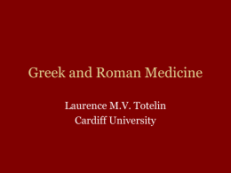 Greek and Roman Medicine (HS3372)