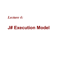 3. J# Execution Model - University of Illinois at Chicago