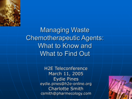 Managing Pharmaceutical Waste Stanford Hospital & Clinics