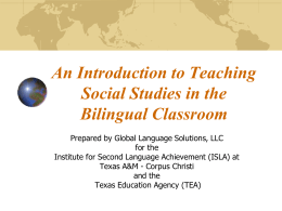 Social Studies - Texas A&M University Corpus Christi