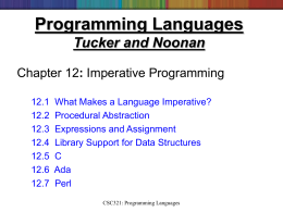 Programming Languages - Computer Science Department