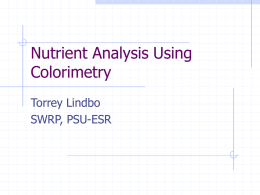SWRP Colorimeter and Nutrient Analysis