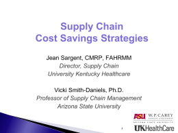 Supply Chain - HFMA Region 11 Symposium