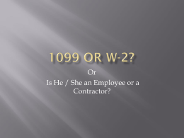 1099 or W-2? - OCS