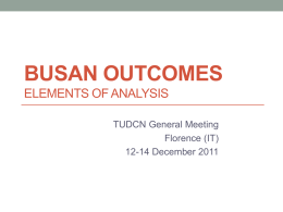 Busan Outcomes Elements for discussion