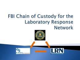 FBI Chain of Custody for the Laboratory Response Network