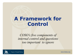 COSO Control Framework - The Institute of Internal Auditor