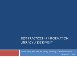 Best Practices in Information Literacy Assessment