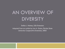 An Overview of Diversity - Utah State University Extension