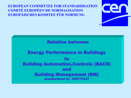 CEN/TC 247 - UCD Energy Research Group