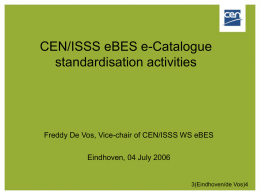 CEN/ISSS Structure and objectives