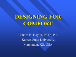 DESIGNING FOR COMFORT - Home | College of Engineering
