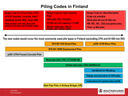 Piling Codes in Finland - ISM