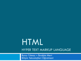 Html Hyper Text Markup Language