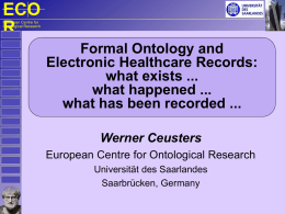 Formal Ontology and Electronic Patient Records: what
