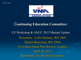 Virginia Nurses Association Continuing Nursing Education