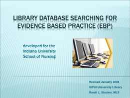 Library Database Searching for EBP