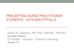 Title of Presentation: Precepting Nurse Practitioner