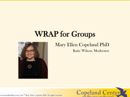 WRAP for Groups - mental health recovery