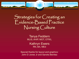 Strategies for Creating an Evidence