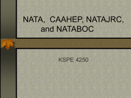 NATA, CAAHEP, NATAJRC, and NATABOC
