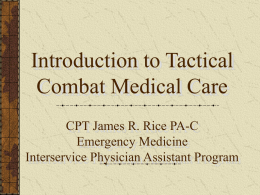 Combat Casualty Care - NH-TEMS