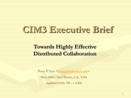 CIM3 Executive Brief (with demo)