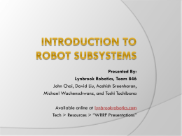 Introduction to Robot Subsystems