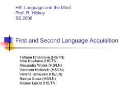 Instruction and Second Language Acquisition