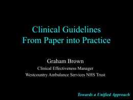 Clinical guideline - JRCALC - Joint Royal Colleges Service